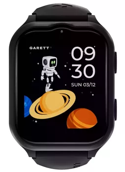 Smartwatch dziecięcy Garett Kids eSIM 4G czarny. Smartwatch dla dziewczynki, chłopca z whatsapp. Zegarek z GPS dla dziecka. Smartwatch dla dziecka na prezent..webp